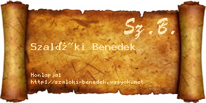 Szalóki Benedek névjegykártya