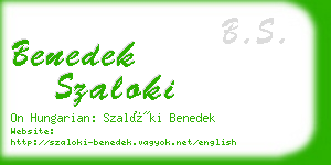 benedek szaloki business card